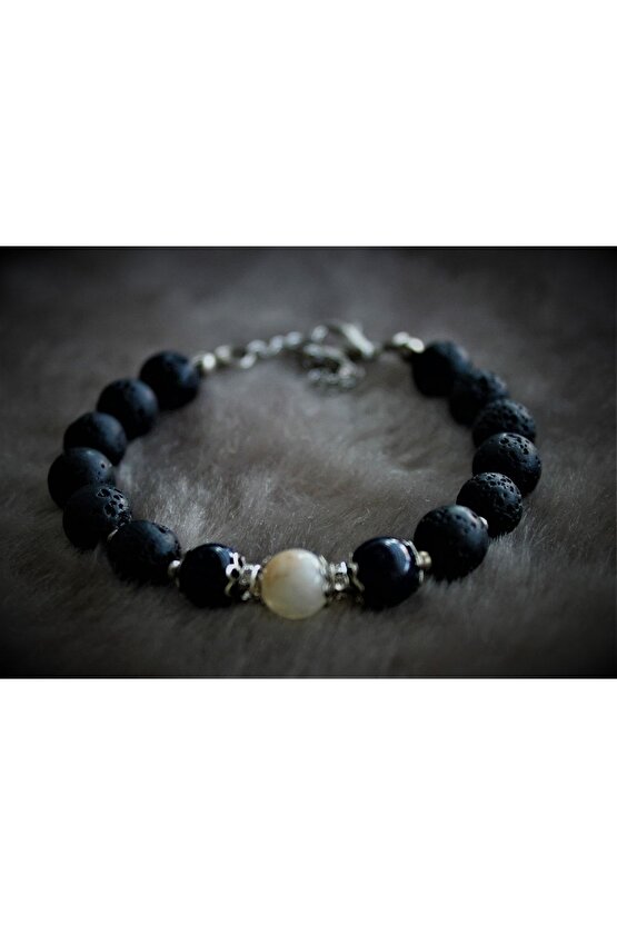 Gerçek Doğal Taş Citrine Yıldız Taşı Lava Değerli Taş Bileklik, Şifa Bilekliği, Kariyer Para Bolluk