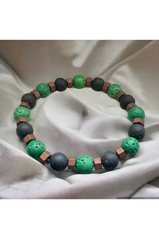 Renkli Lav Taşı ve Doğal Taşlarla El İşi; Boho Stili Erkek Bileklik , Şifa Bileklik