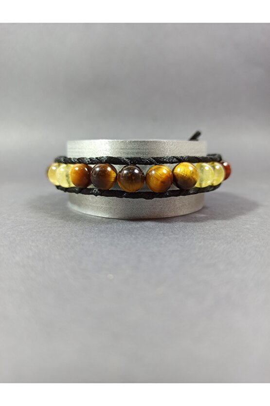 Doğaltaş Bileklik(örme Ve Düğmeli Model )