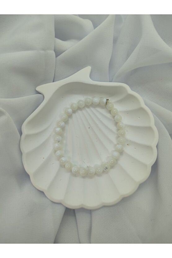 Beyaz Sedef Doğal Taş Bileklik