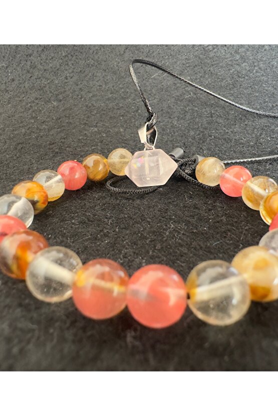 Kuvars bileklik+kolye seti