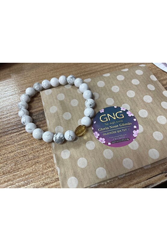 GNG SİLVER DİNGİNLEŞTİREN HUZUR VEREN Havlit Kadın bileklik 8mm taş