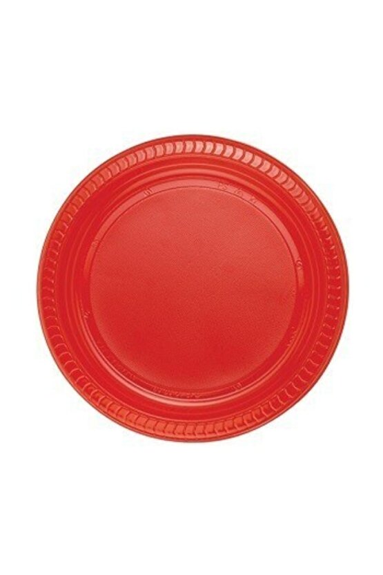 Kırmızı Plastik Tabak 22 cm 25 li