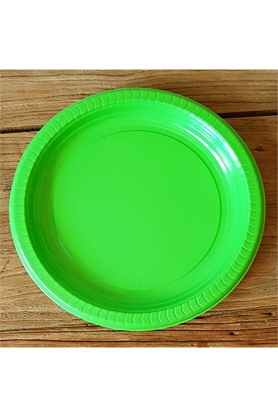 Yeşil Plastik Tabak 22 Cm-25 Adet
