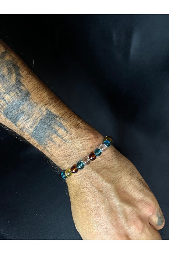 Bonibon Karışık Cam Boncuk Doğaltaş Bileklik