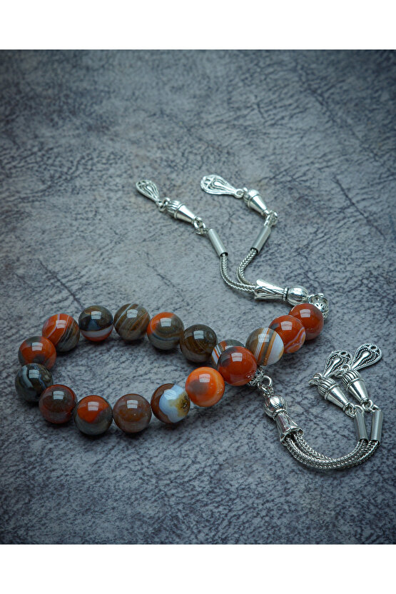 DOĞALTAŞ KIZIL AKİK ZAZA TESBİH ( NEGATİF ENERJİ KALKANI) 10 mm