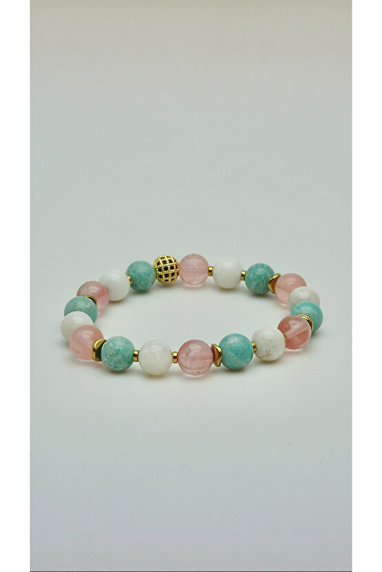 DOĞALTAŞ-DİŞİL ENERJİ (AY TAŞI, AMAZONİT, GÜL KUVARS) 8mm