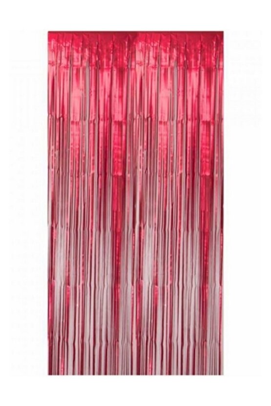 Kırmızı Parti Kutlama Arka Fon Kapı Perdesi Metalize 90x240cm