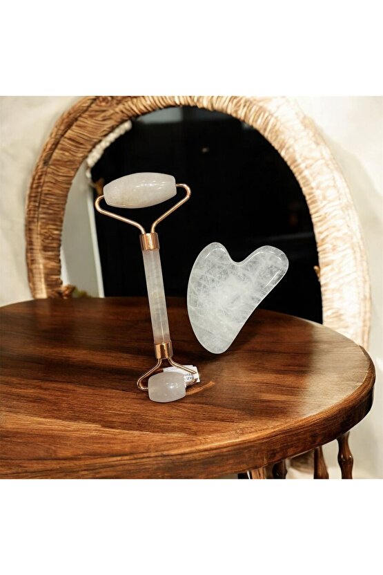 AuraStone Doğaltaş Roller Gua Sha Set