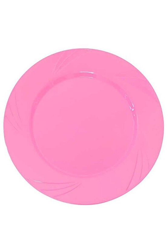 Plastik Tabak Sert 26cm (6 Adet) Pembe