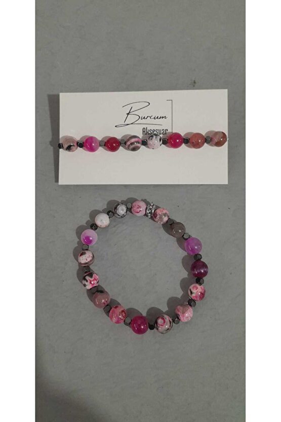 PEMBE AKİK TAŞI DOĞALTAŞ BİLEKLİK