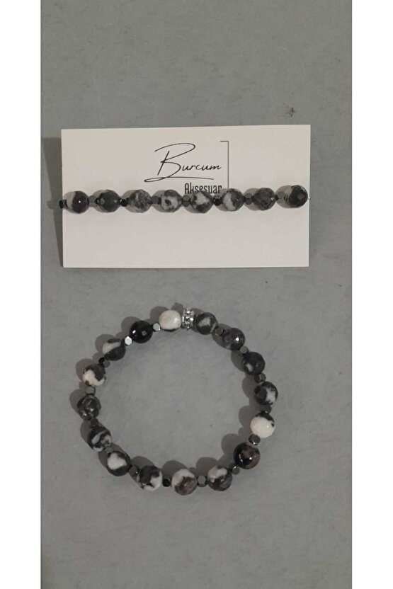 KARLI OBSİDYEN TAŞI DOĞALTAŞ BİLEKLİK
