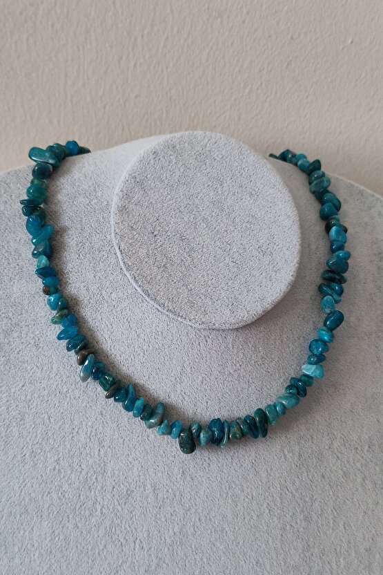 Sertifikalı Apatit Doğaltaş Kırıktaş Kolye