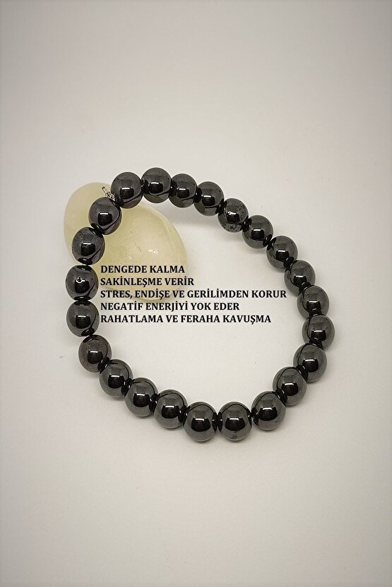 Sertifikalı 8 Mm Hematit Doğaltaş Bileklik