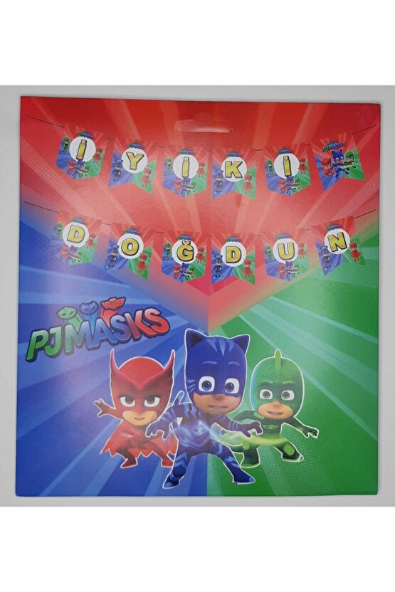 1 Adet Pjmasks Banner - Pjmasks Iyi Ki Doğdun Parti Süsü