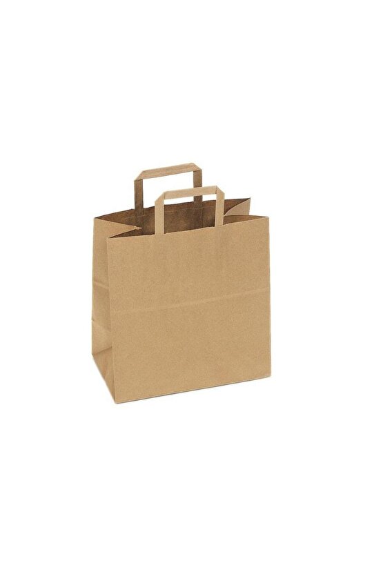 14 SÜS Kraft Kağıt Çanta 28x16x28 Cm Flat Saplı 50 Adet