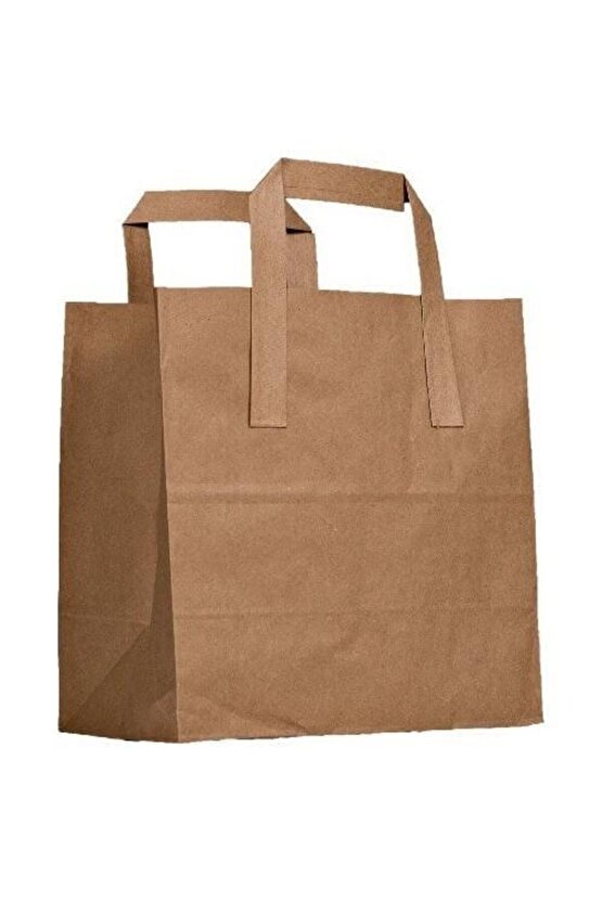14 SÜS Kraft Kağıt Çanta 28x16x28 Cm Flat Saplı 50 Adet