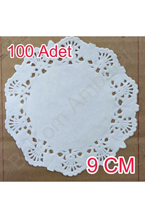 9 Cm Kağıt Dantel Çay Bardağı - Tabak - Bardak Altlığı Sunum Kağıdı ( Dole ) 100 Adet