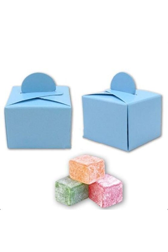 Mavi Kare Lokum Kutusu 50 Adet