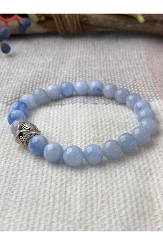 Aquamarin Doğal Taş Bileklik Mavi