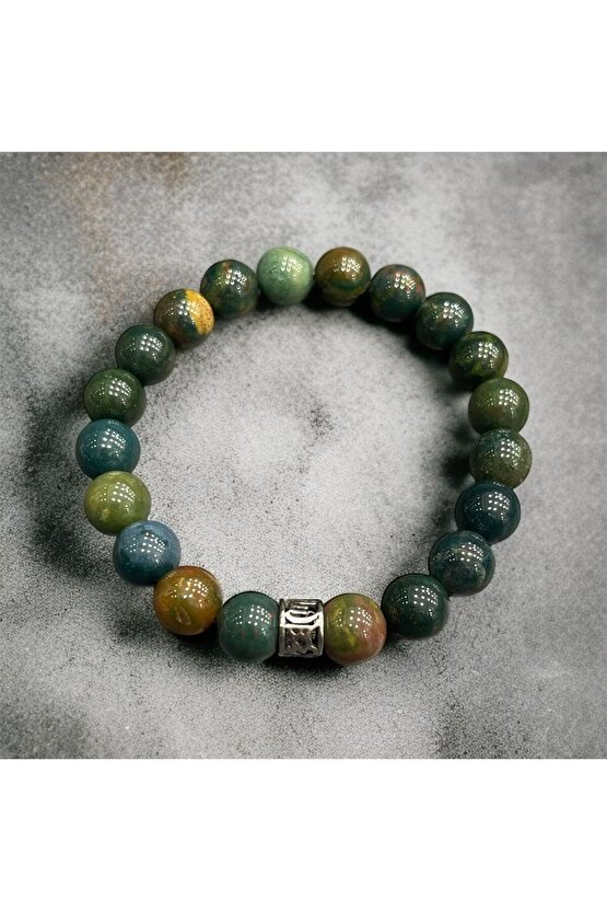 AuraStone Yosun Akik Doğal Taş Koyu 10mm Bileklik