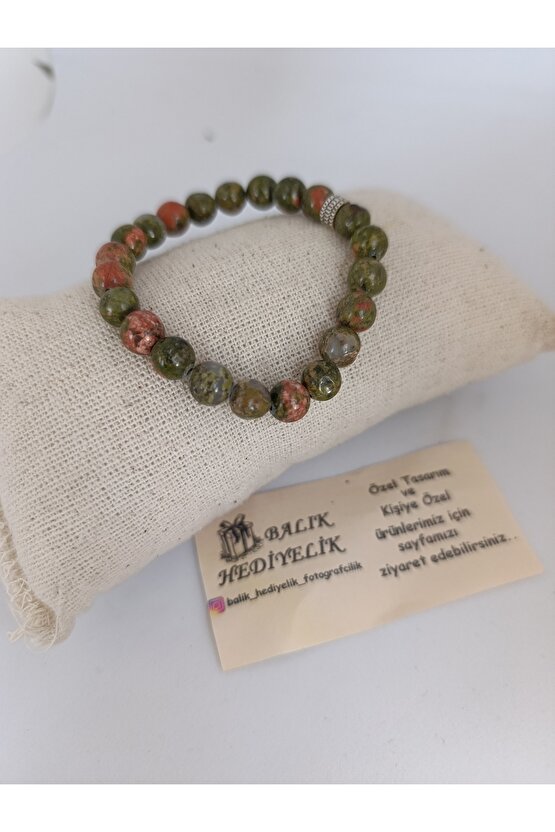 DOĞALTAŞ BİLEKLİK UNAKİT TAŞI BİLEKLİK-1084BALIK HEDİYELİK