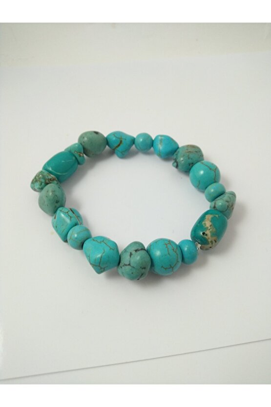 TURKUAZ (FİRUZE) TAŞI BİLEKLİK  DOĞALTAŞ UNİSEX BİLEKLİK-1052BALIKHEDİYELİK