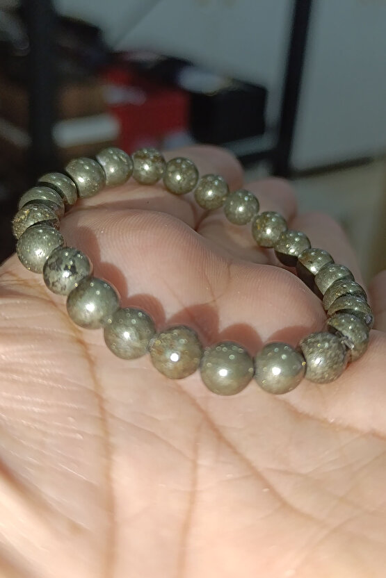 Pirit Taşı 8 mm Natural Doğaltaş Bileklik