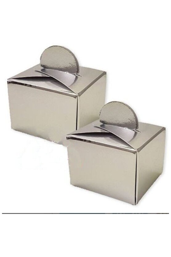 Gümüş Kare Lokum Kutusu 50 Adet