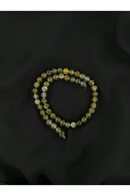 DAMARLI SARI AKİK KESİM DOĞALTAŞ 8 MM DİZİ