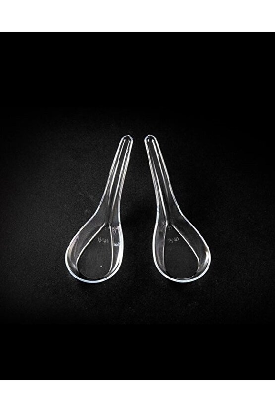 Plastik, Akrilik Çin Kaşığı 12cm - 50 Adet (1 Paket)