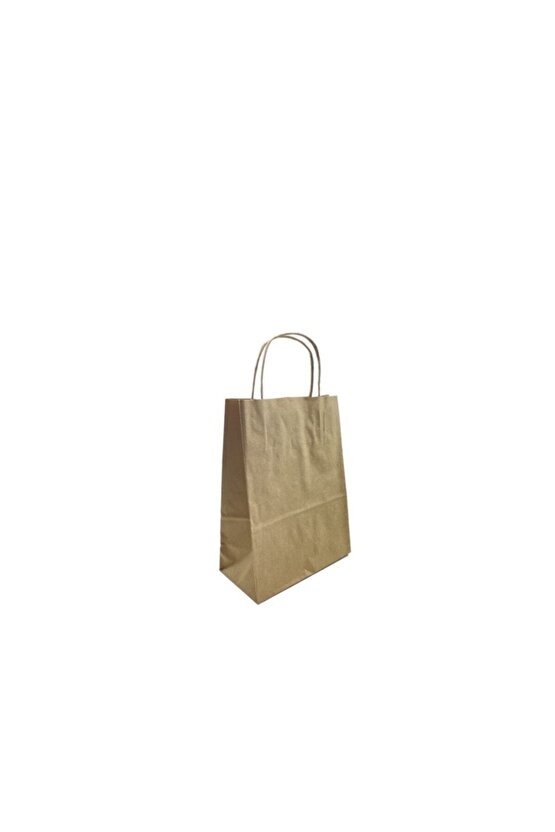 Burgu Saplı Kraft Kağıt Çanta 19x8x24 Cm 25 Adet