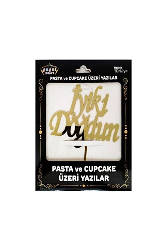 Pleksi Pasta Üstü Iyi Ki Doğdun Gold Yazı