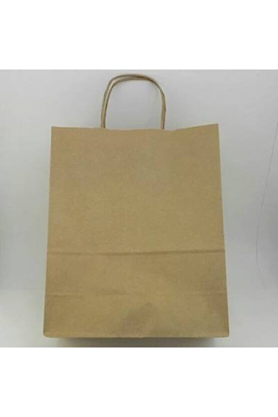 25x31 Büküm Saplı Çanta (10 Adet) Kraft