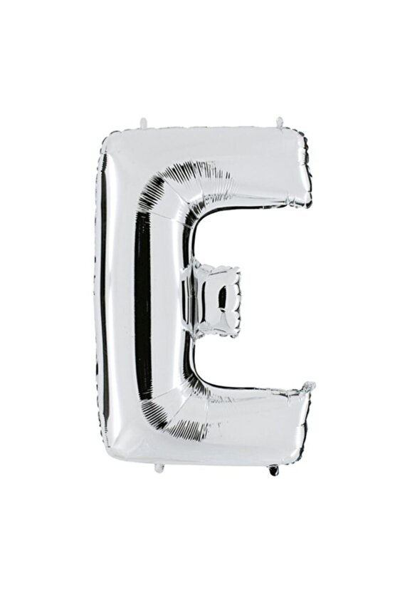 E Harflı Folyo Balon 100cm Gümüş Rengi