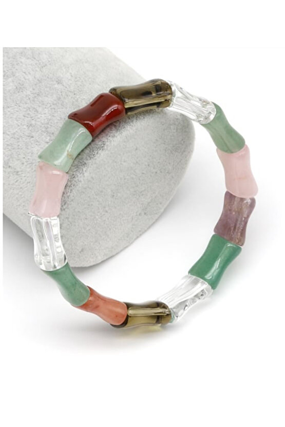 Orijinal Çakra Taşlarından Doğal Taş Roleks Bileklik 10 x 14 mm 20 CM