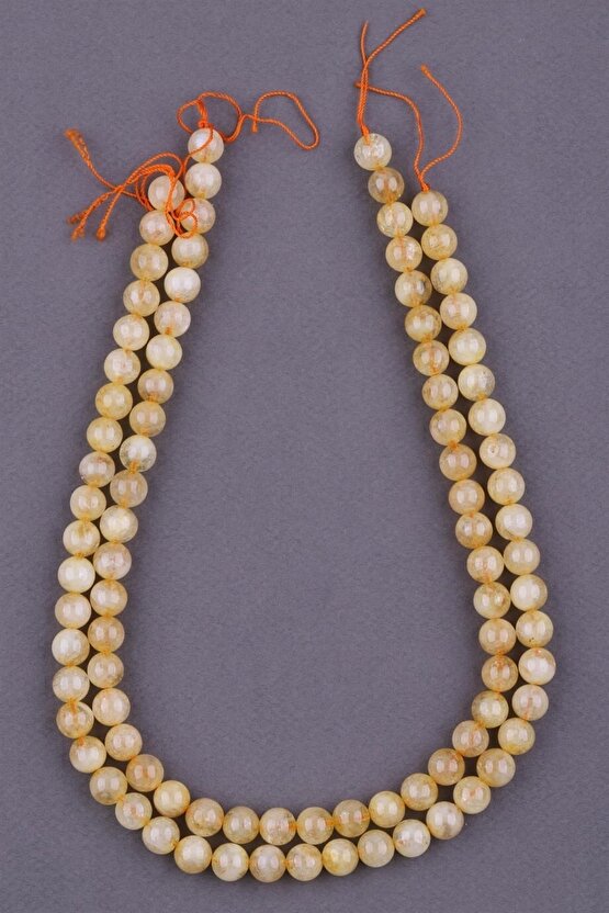 Sitrin A Kalite  Doğal Taş Dizi 8 mm Küre Kesim