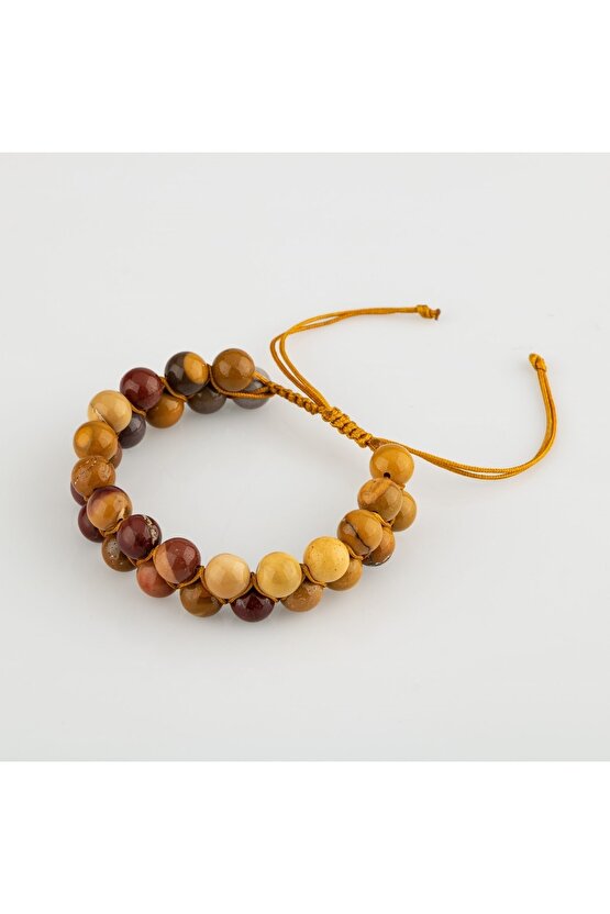 Jasper 8mm Çift Sıra Makrome Doğal Taş Bileklik