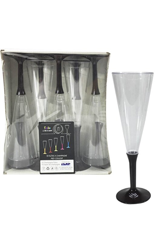 Kadeh Şampanya Kullan At 10 Lu Siyah