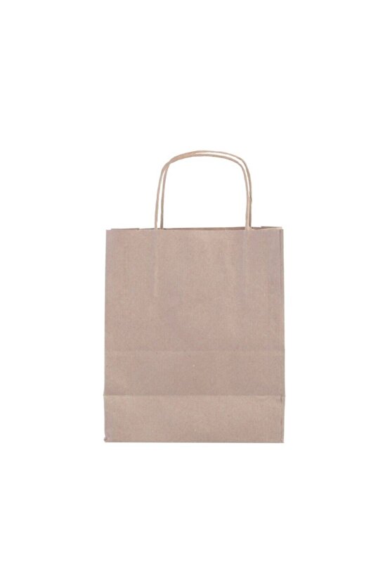 Büküm Saplı Kraft Kağıt Çanta 25li 20x10x22