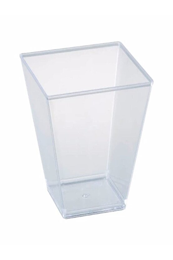 Prizma Mini Mika Plastik Sunum Kabı Kübik Kase 200cc - 25 Adet