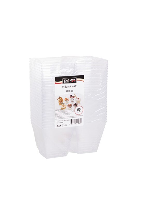 50adet 200cc Prizma Salata Kabı