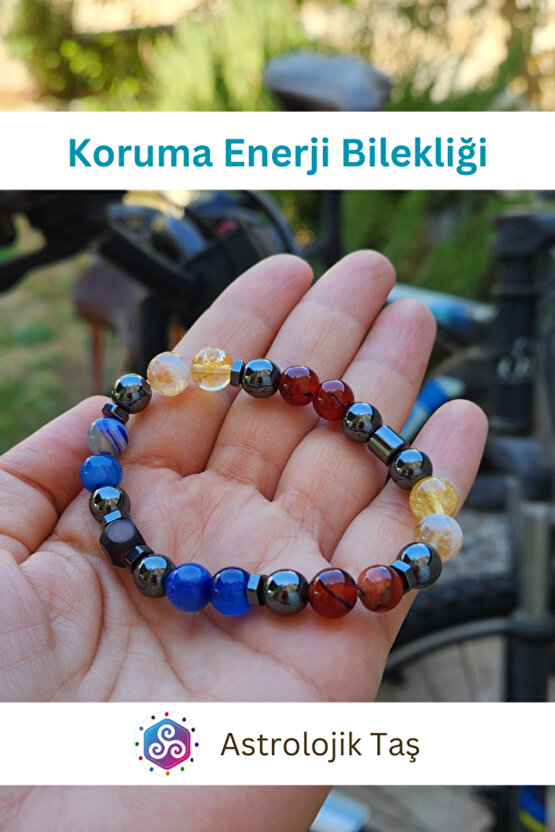 Doğal Taş Koruma Enerji Bilekliği (NAZAR)