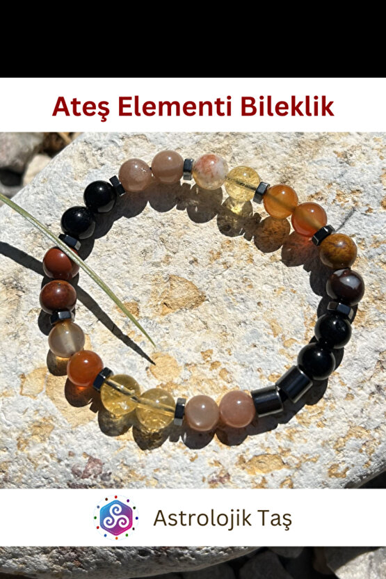 Ateş Elementi Doğal Taş Bilekliği