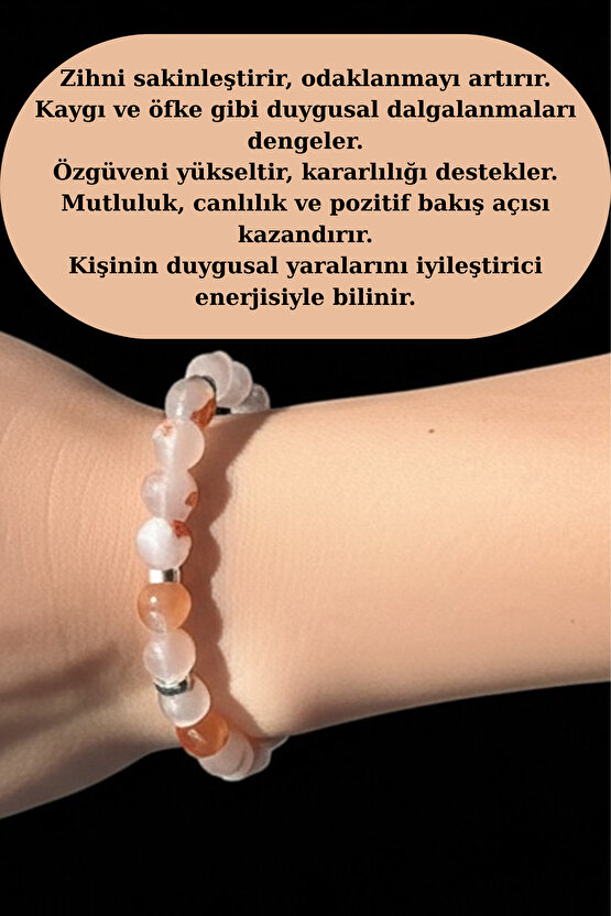 Açık Renk Akik Taşı Bileklik – Strese Karşı Doğal Taş, Zihinsel Huzur ve Koruma Kristali