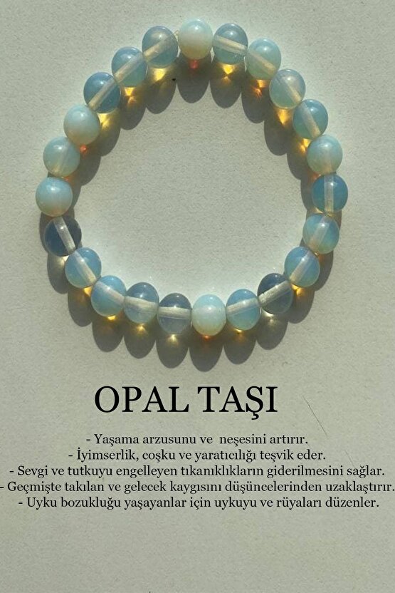 Su Mavisi Opal Taşı Bileklik Doğaltaş Bileklik