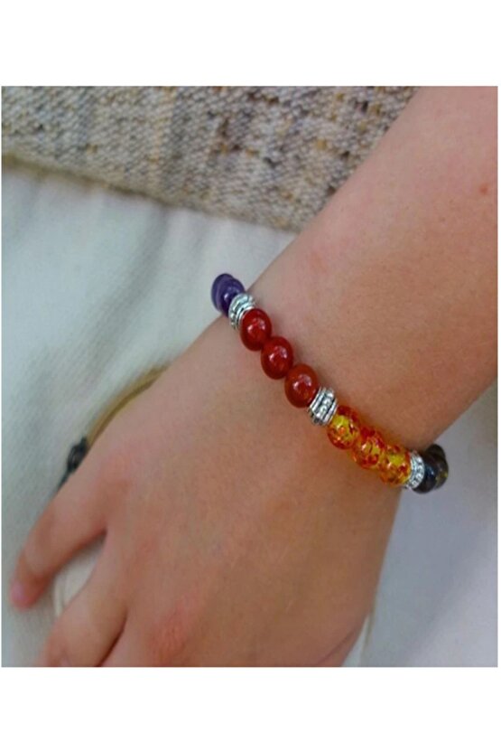 7 Çakra Doğal Taş (jasper-akik-sitrin-kaplangözü-aventurin-lapislazuli-ametist) Bileklik