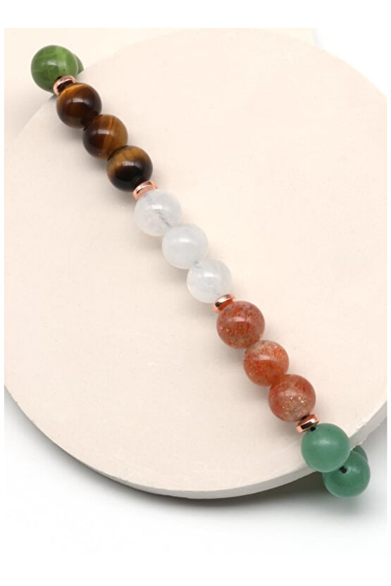 İkizler Burcu Taşları Doğal Taş Makrome Bileklik  Burç Bilekliği