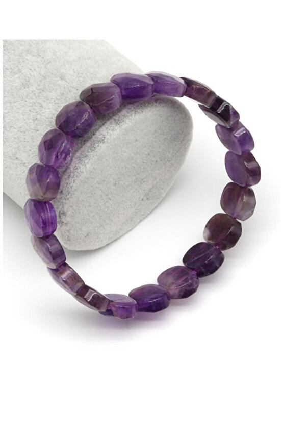 Ametist Doğal Taş Özel Kesim Bileklik