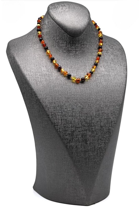 Gerçek Damla Kehribar Çocuk Kolyesi 32 cm